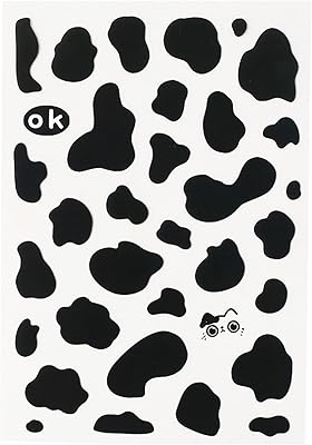 12 张奶牛印花贴纸黑斑乙烯基贴花贴纸奶牛补丁防水 diy 装饰贴纸用于